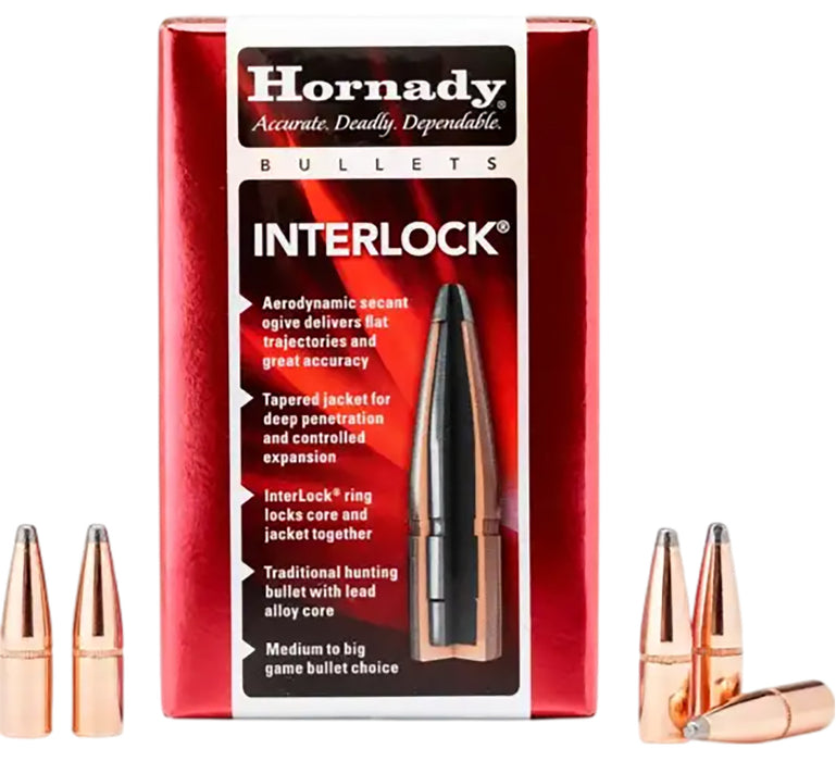 Hornady 3060 InterLock  30 Cal .308 170 gr Flat Point 100 Per Box/ 15 Case