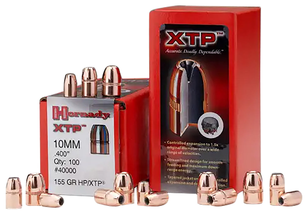 Hornady 40000 XTP  10mm Auto .400 155 gr Hollow Point XTP 100 Per Box/ 25 Case