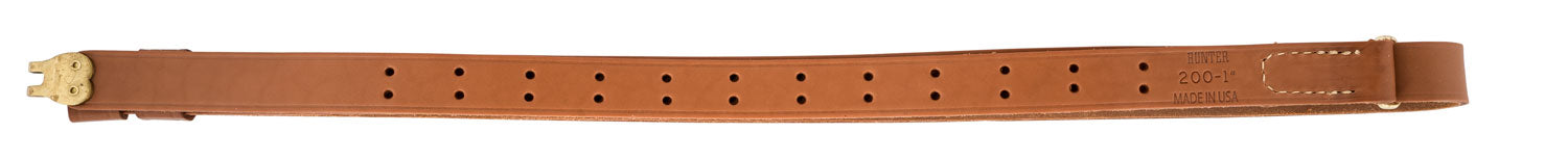 Hunter Company 0200125 Military Sling made of Brown Leather with 1.25" W, Adjustable Design & 1" Swivels for Rifles