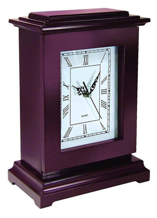 Peace Keeper RGC Tall Gun Clock  Front Panel Entry Mahogany Stain Wood Holds 1 Handgun 13.25" L x 9.50" W x 6.25" D