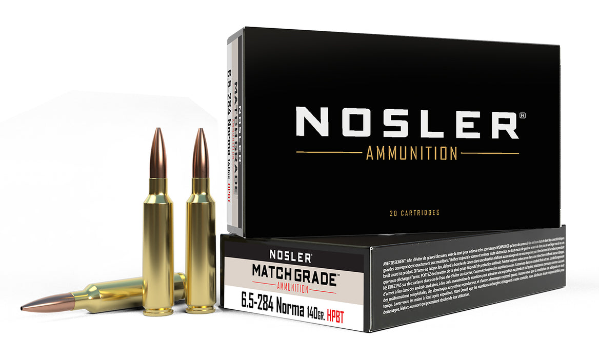 Nosler 44166 Match Grade  6.5x284Norma 140gr Custom Competition Hollow Point Boat Tail 20 Per Box/10 Case
