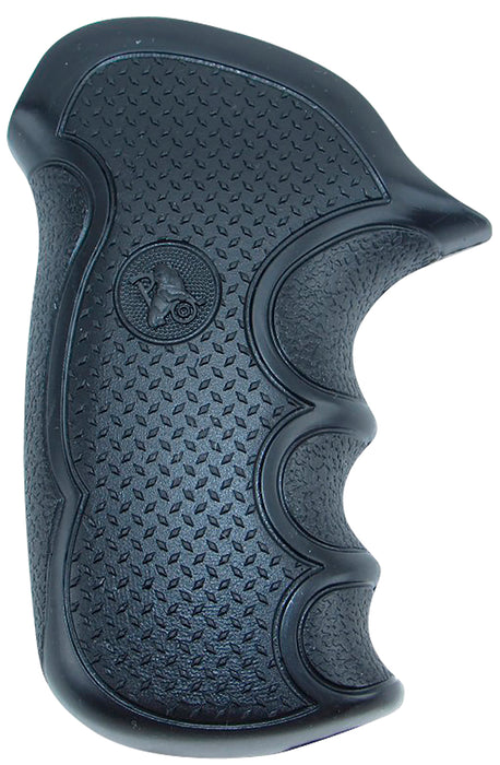 Pachmayr 02474 Diamond Pro Grip Diamond Checkering Black Rubber with Finger Grooves for Taurus Compact Public Defender