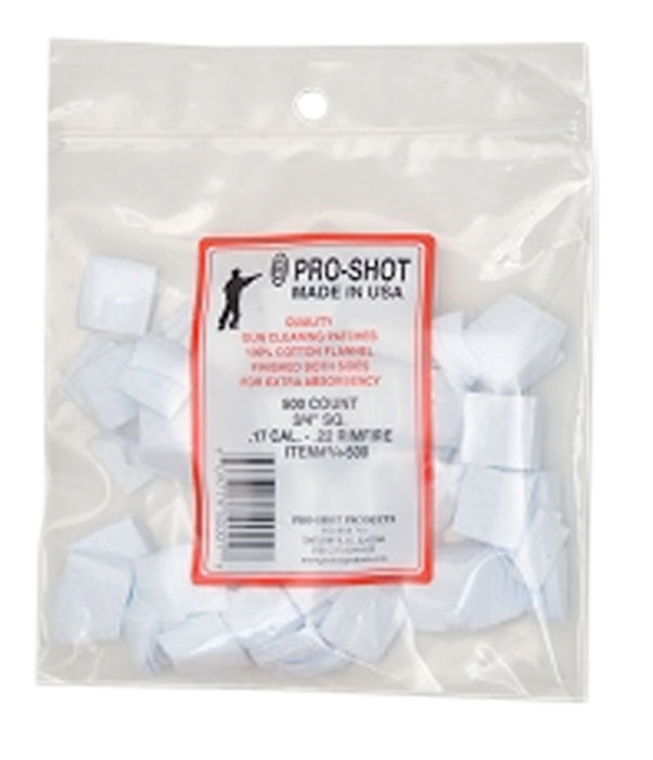 Pro-Shot 34500 Cleaning Patches  .17/ .177 Cal Air/ .22 Rimfire Rifle 0.75" Square Cotton Flannel 500 Pack