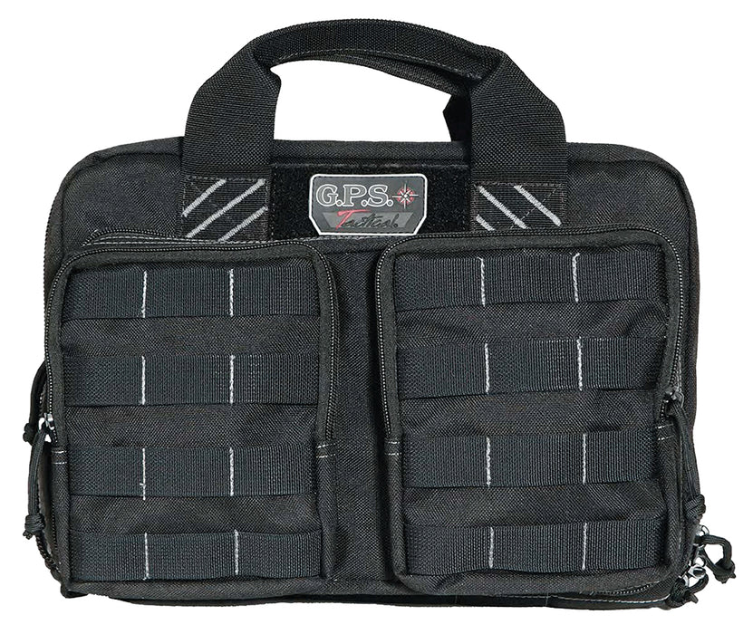 GPS Bags T1311PCB Tactical Quad +2 Black 1000D Polyester with YKK Lockable Zippers, 8 Mag Pockets, 2  Ammo Front Pockets, Visual ID Storage System & Holds Up To 6 Handguns