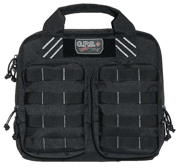 GPS Bags T1412PCB Tactical Double +2 Black 1000D Nylon Teflon Coating Holds 4 Handguns