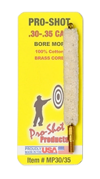 Pro-Shot MP3035 Bore Mop  .30 - .35 Cal Rifle #8-32 Thread Cotton 1.75" Long