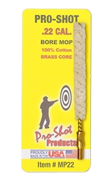 Pro-Shot MP22 Bore Mop  .22 Cal Handgun/Rifle #8-32 Thread   Cotton 1.75" Long