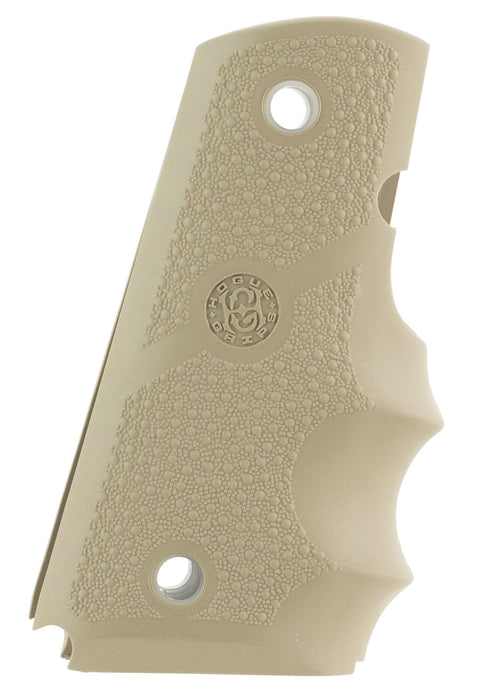 Hogue 43003 Rubber Grip  Cobblestone Desert Tan with Finger Grooves for 1911 Officer