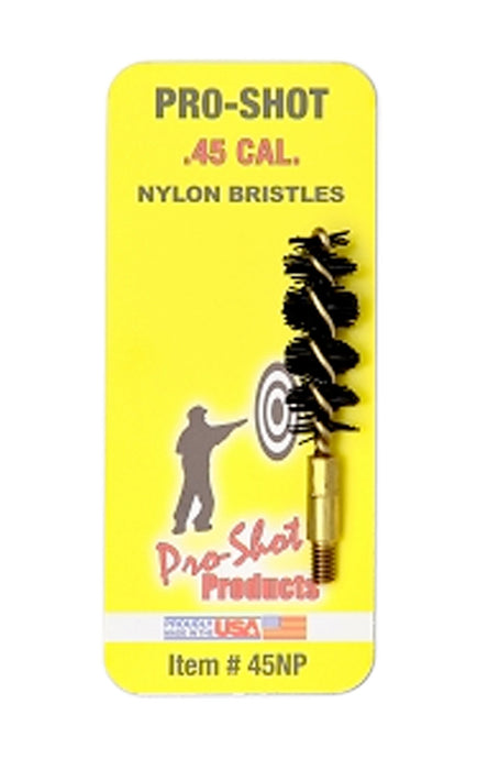 Pro-Shot 45NP Bore Brush  .45 Cal Pistol #8-32 Thread Nylon Bristles Brass Core