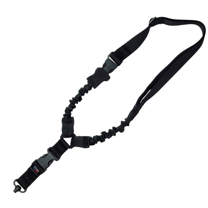 GrovTec US Inc GTSL52 Single Point  made of Black Elastic with Bungee Design & 1.25" Push Button Swivels for Rifle/Shotgun