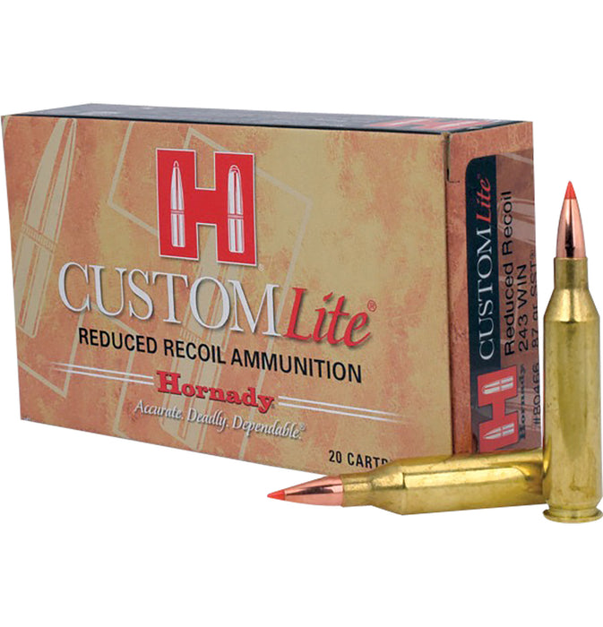 Hornady 80466 Custom Lite  243 Win 87 gr 2800 fps Super Shock Tip (SST) 20 Bx/10 Cs