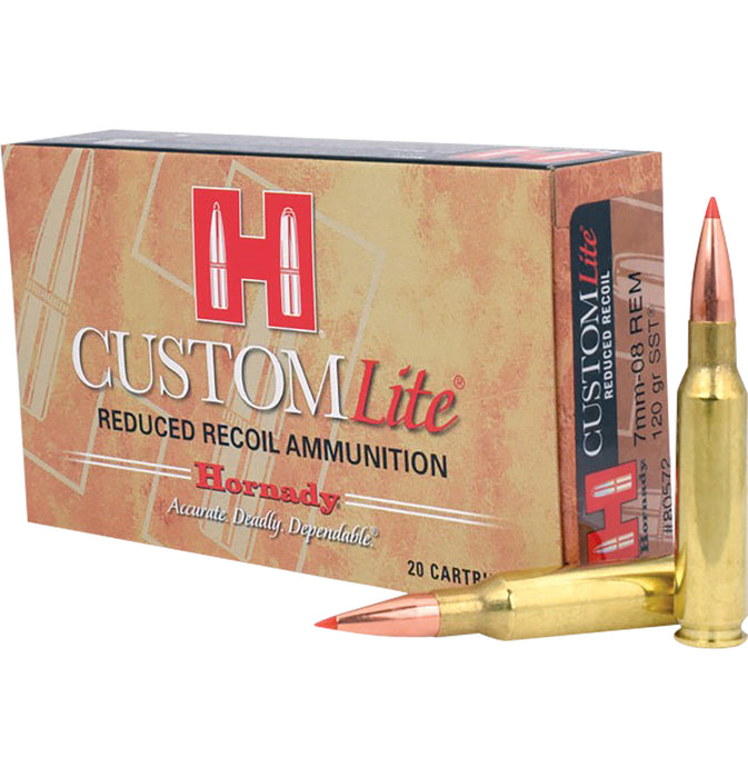 Hornady 80572 Custom Lite  7mm-08 Rem 120 gr 2675 fps Super Shock Tip (SST) 20 Bx/10 Cs