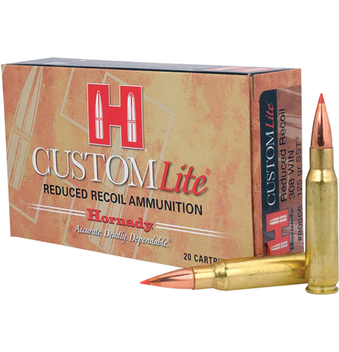 Hornady 80866 Custom Lite  308 Win 125 gr 2675 fps Super Shock Tip (SST) 20 Bx/10 Cs