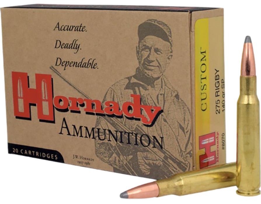Hornady 8070 Custom  275Rigby 140gr InterLock Spire Point 20 Per Box/10 Case