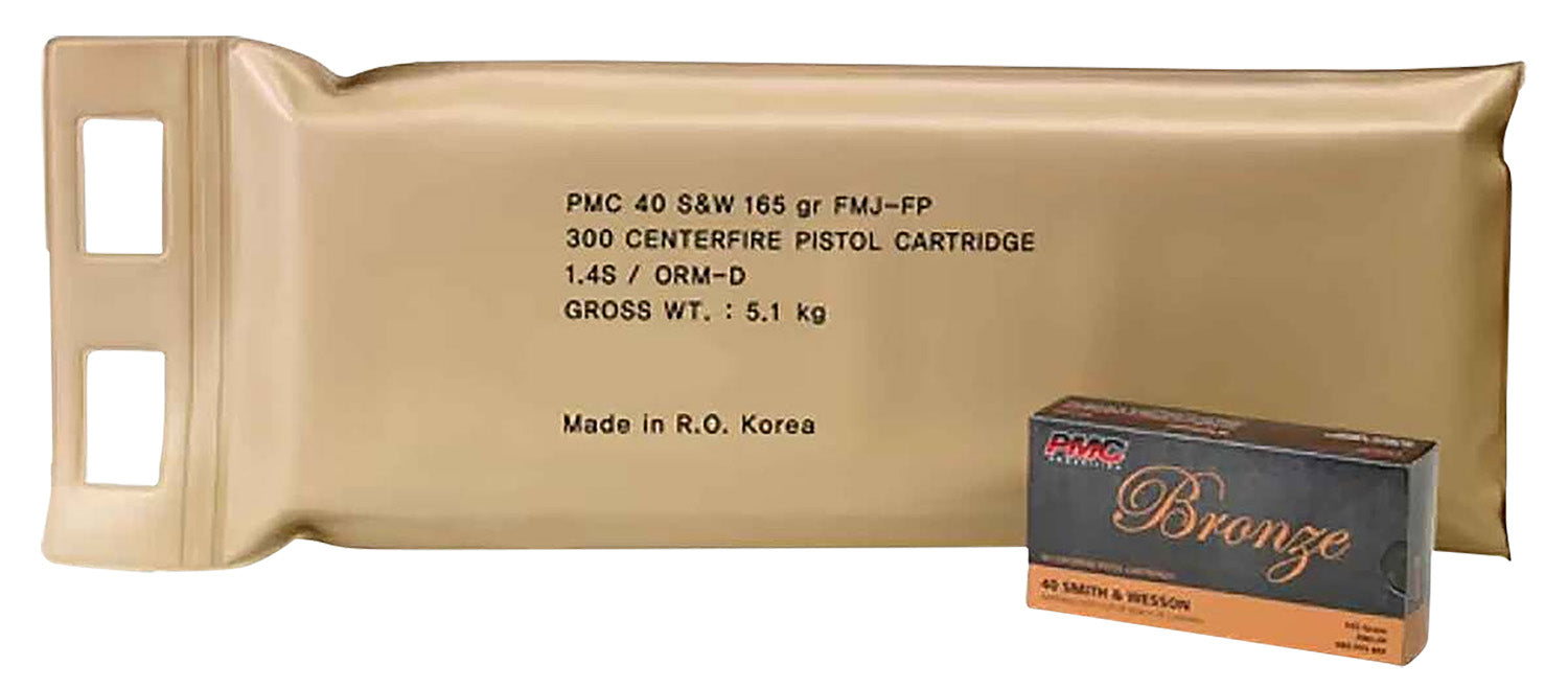 PMC 40DBP Bronze Battle Pack 40 S&W 165 gr Full Metal Jacket (FMJ) 300 Per Box/3 Cs