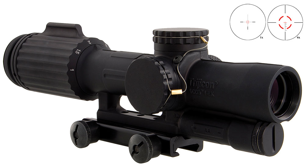 Trijicon 1600000 VCOG  Black Hardcoat Anodized 1-6x 24mm LED Illuminated Red Segmented Circle w/Crosshair 223 55gr Reticle