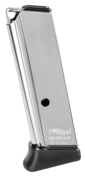 Walther Arms 2246012 PPK/S  7rd Detachable w/Finger Rest 380 ACP Nickel Steel