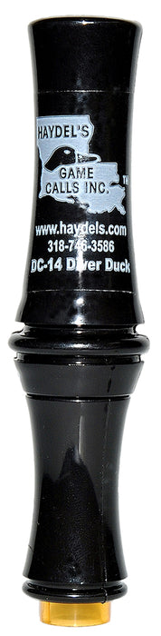 Haydel's Game Calls DC14 Diver Duck  Open Call Attracts Ducks Black Acrylic