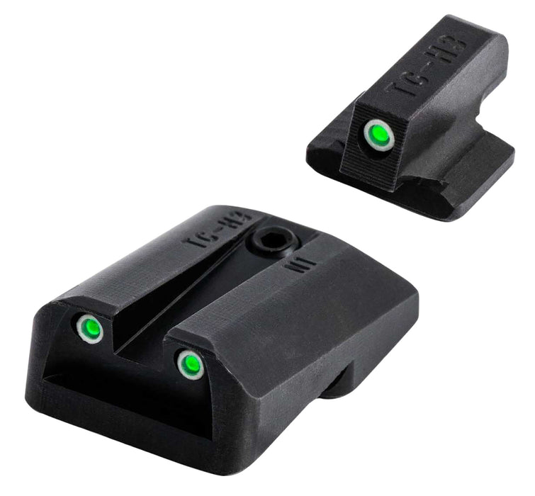 TruGlo TG231G1A Tritium  Green Tritium Front & Rear/Black Nitride Fortress Frame, Compatible w/Glock 42/43/43X/48 Except MOS, Front Post/Rear Dovetail Mount