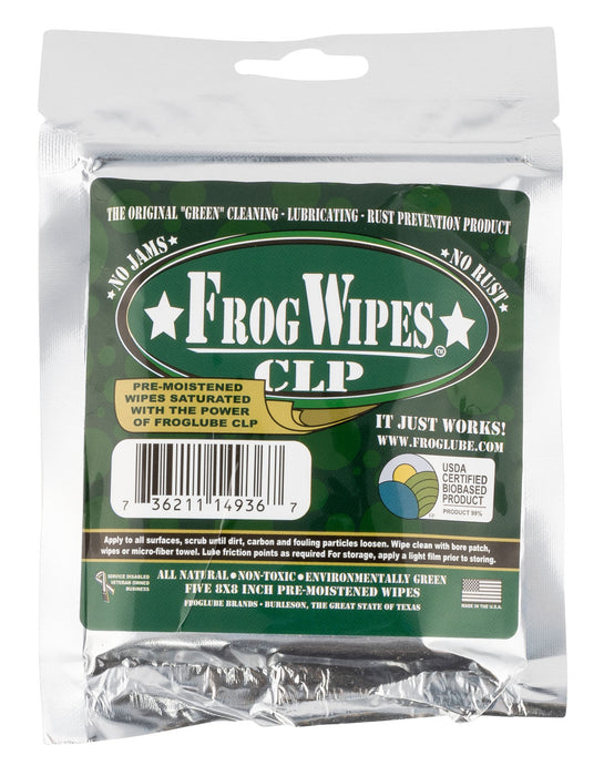 FrogLube 14936 FrogWipes  Cleans, Lubricates, Prevents Rust & Corrosion Wipes 5 Pack