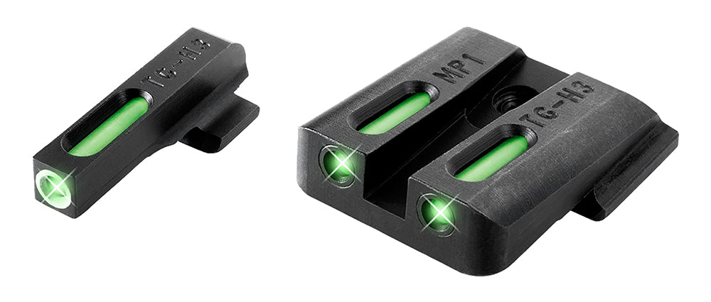 TruGlo TG13MP1A TFX  Black | Green Tritium & Fiber Optic White Outline Front Sight Green Tritium & Fiber Optic Rear Sight