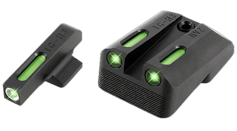 TruGlo TG13NV1A TFX  Black | Green Tritium & Fiber Optic White Outline Front Sight Green Tritium & Fiber Optic Rear Sight