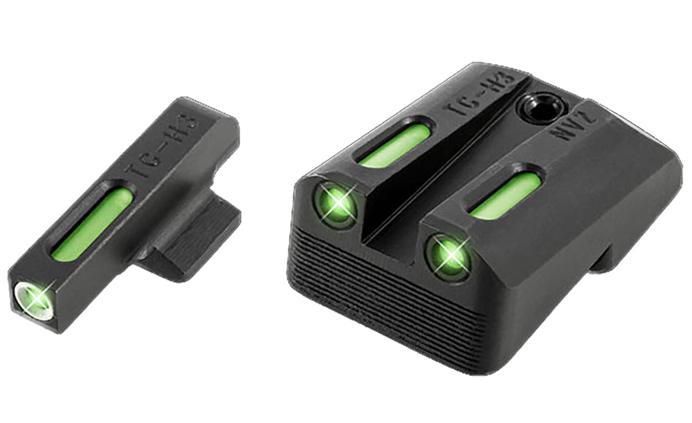 TruGlo TG13NV2A TFX  Black | Green Tritium & Fiber Optic White Outline Front Sight Green Tritium & Fiber Optic Rear Sight