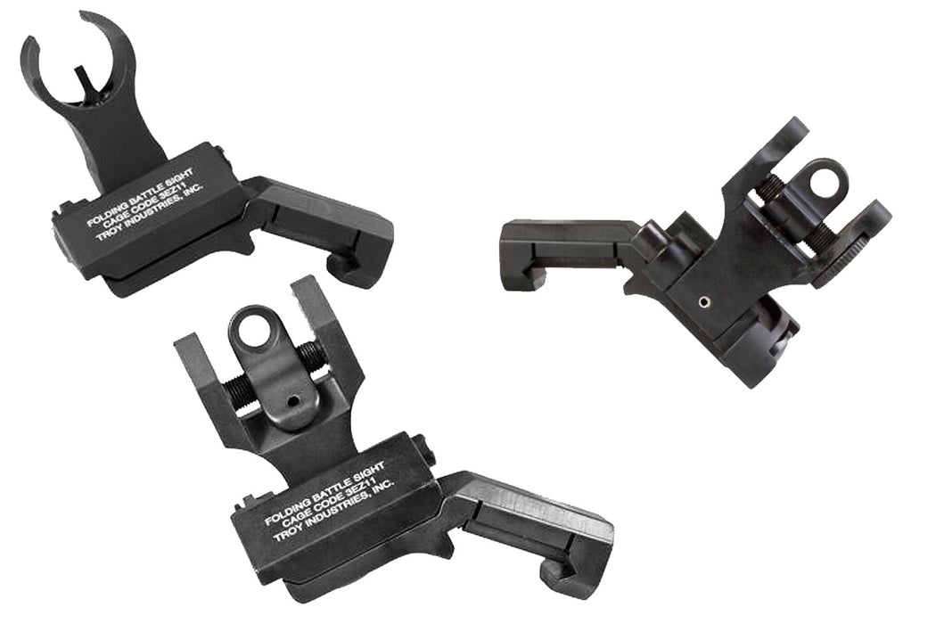 Troy Ind SSIG45SHRBT00 45 Degree BattleSight Set- HK Front & Round Rear  Black Hardcoat Anodized