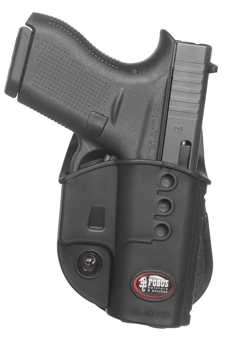 Fobus GL42ND Passive Retention Evolution OWB Black Polymer Paddle Fits Glock 42 Right Hand