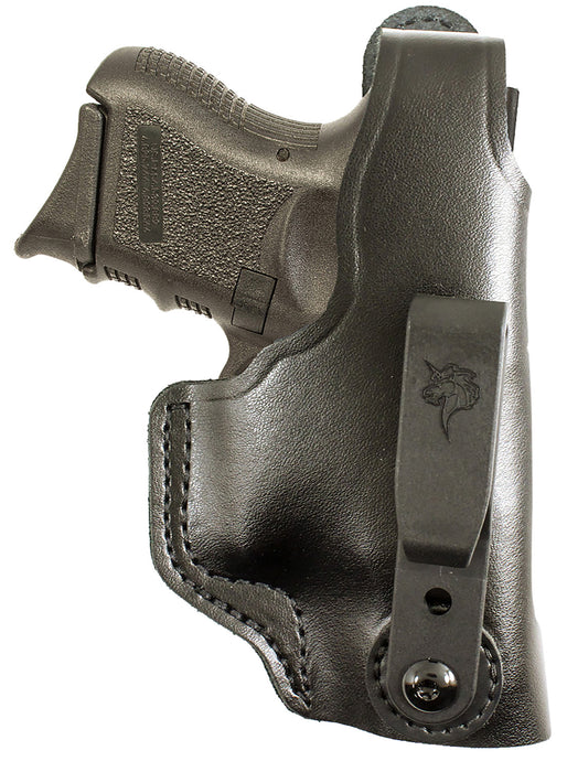 DeSantis Gunhide 033BAE1Z0 Dual Carry II  IWB/OWB Black Leather Belt Clip Compatible w/Glock 26/ Walther PPS Right Hand