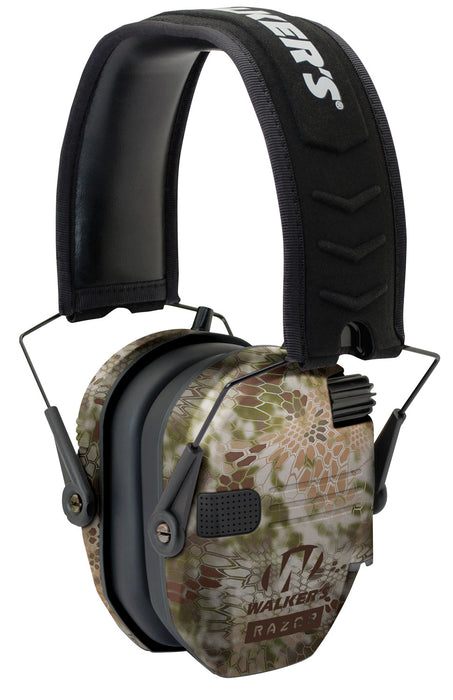 Walker's GWPRSEMKPT Razor Slim Electronic Muff 23 dB Over the Head Kryptek Highlander/Black Polymer