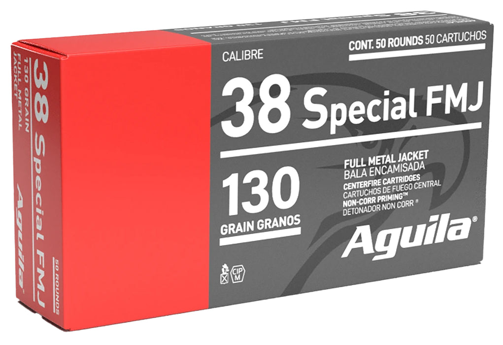 Aguila 1E382521   38Special 130gr Full Metal Jacket 50 Per Box/20 Case