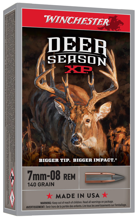 Winchester Ammo X708DS Deer Season XP  7mm-08 Rem 140 gr Extreme Point 20 Per Box/10 Cs