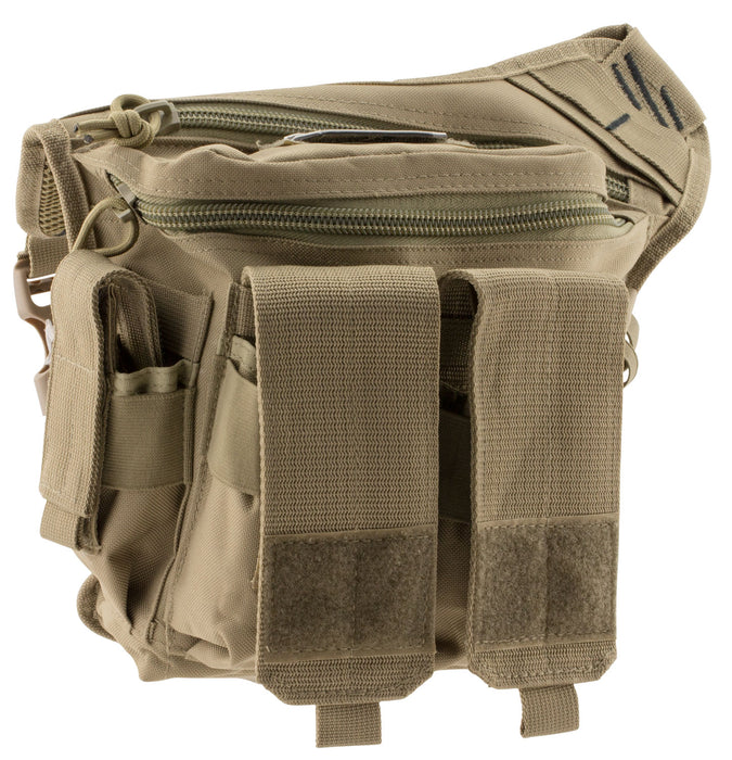 GPS Bags 981RDP Rapid Deployment Sling Pack Tan 600D Polyester with Removeable Handgun Holster, External Pockets & Internal Storage Compartment 10" x 3" x 13" Internal Dimensions