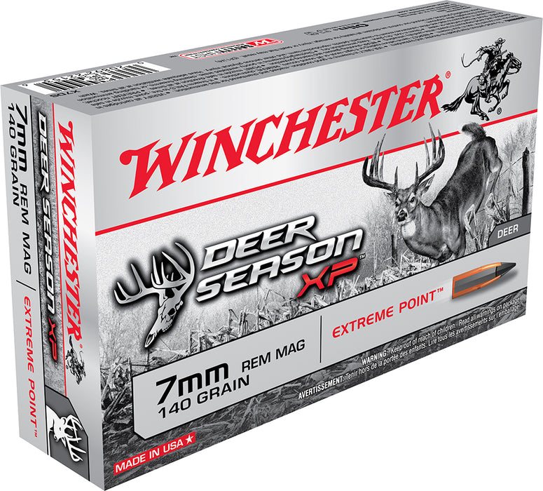 Winchester Ammo X7DS Deer Season XP  7mm Rem Mag 140 gr 3100 fps Extreme Point 20 Bx/10 Cs