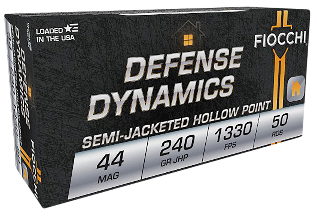 Fiocchi 44D500 Defense Dynamics  44 Rem Mag 240 gr 1330 fps Jacketed Hollow Point (JHP) 50 Bx/10 Cs