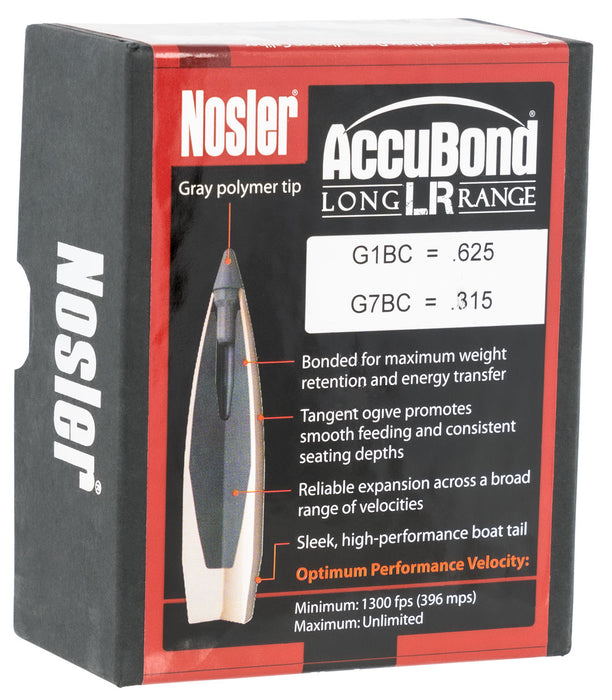 Nosler 58922 AccuBond Long Range 6.5mm .264 142 gr Spitzer Point/ 100 Per Box