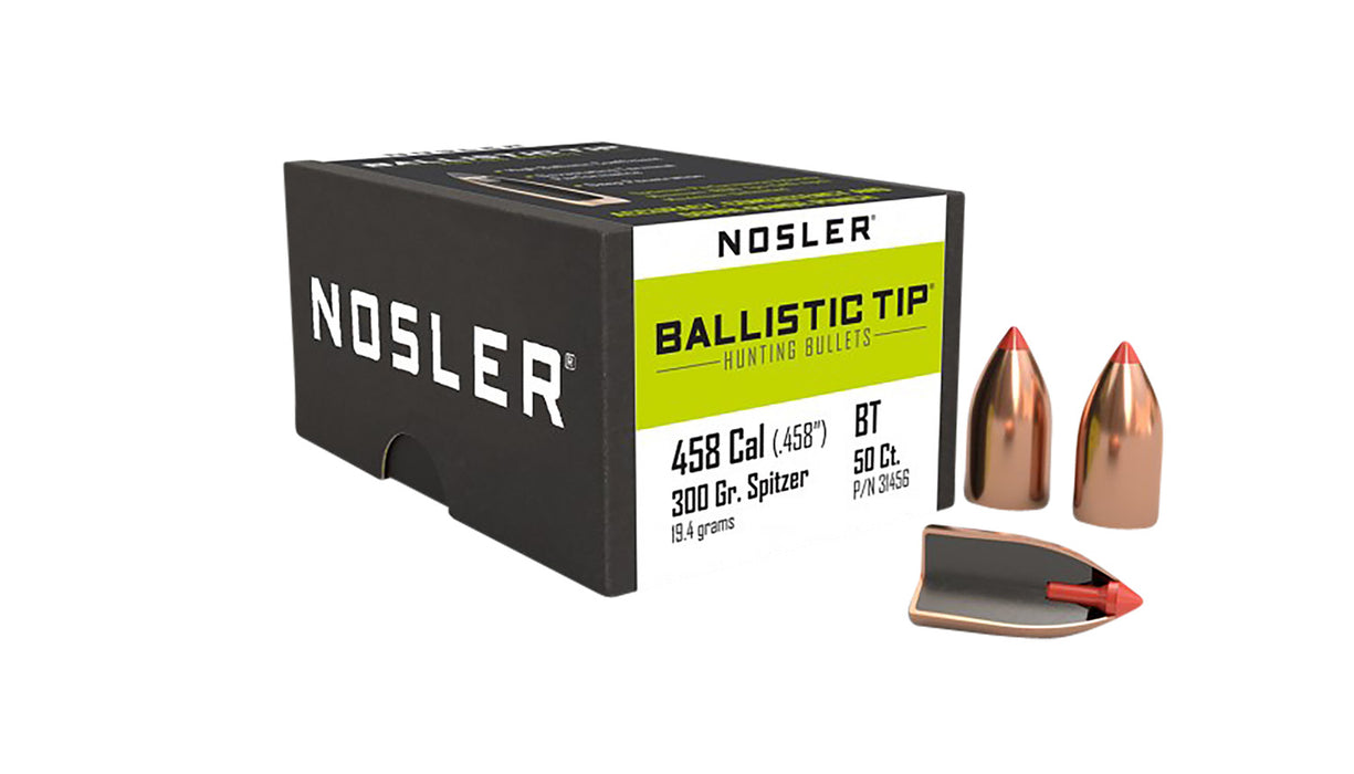 Nosler 31456 Ballistic Tip  458 Cal .458 300 gr Spitzer Point/ 50 Per Box