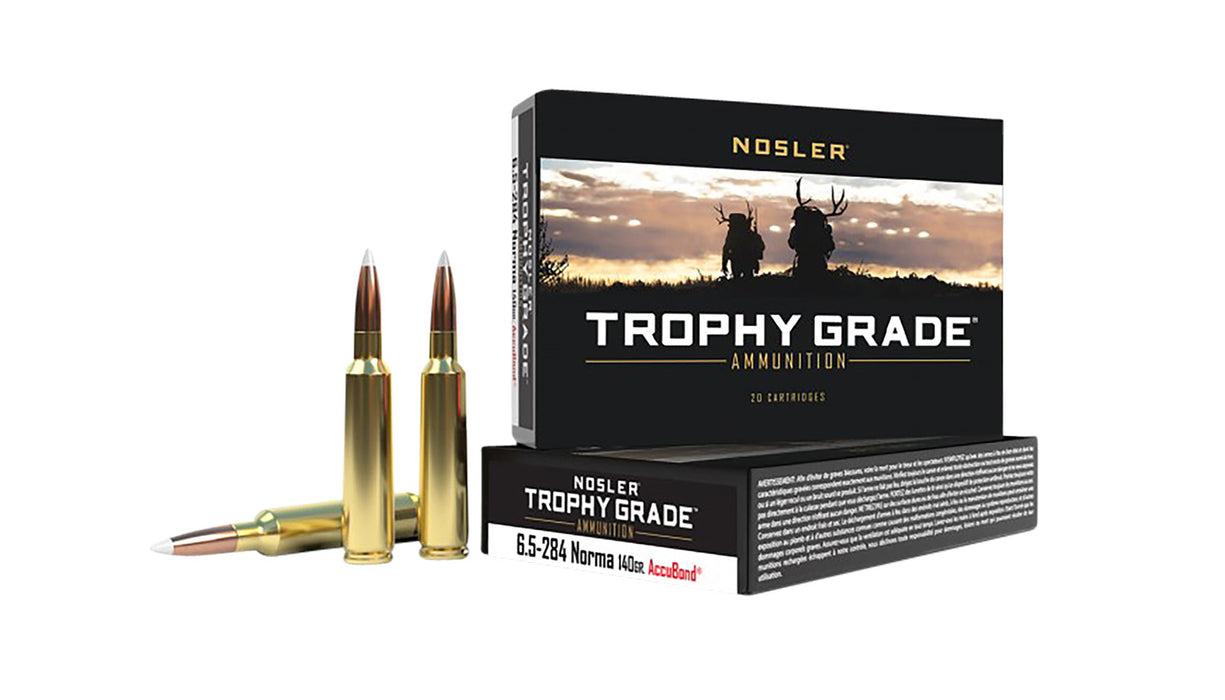 Nosler 60040 Trophy Grade  6.5x284 Norma 140 gr 2750 fps Nosler AccuBond 20 Bx/10 Cs