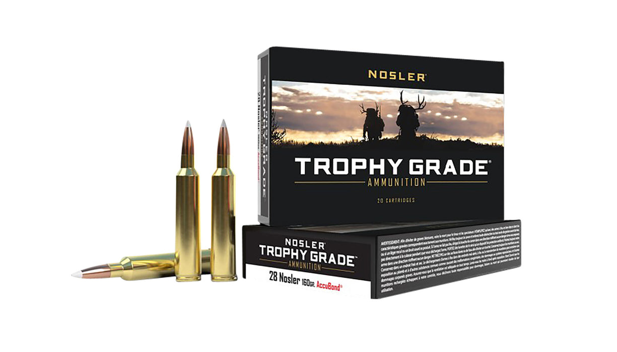 Nosler 60035 Trophy Grade  28 Nosler 160 gr 3300 fps Nosler AccuBond 20 Bx/10 Cs