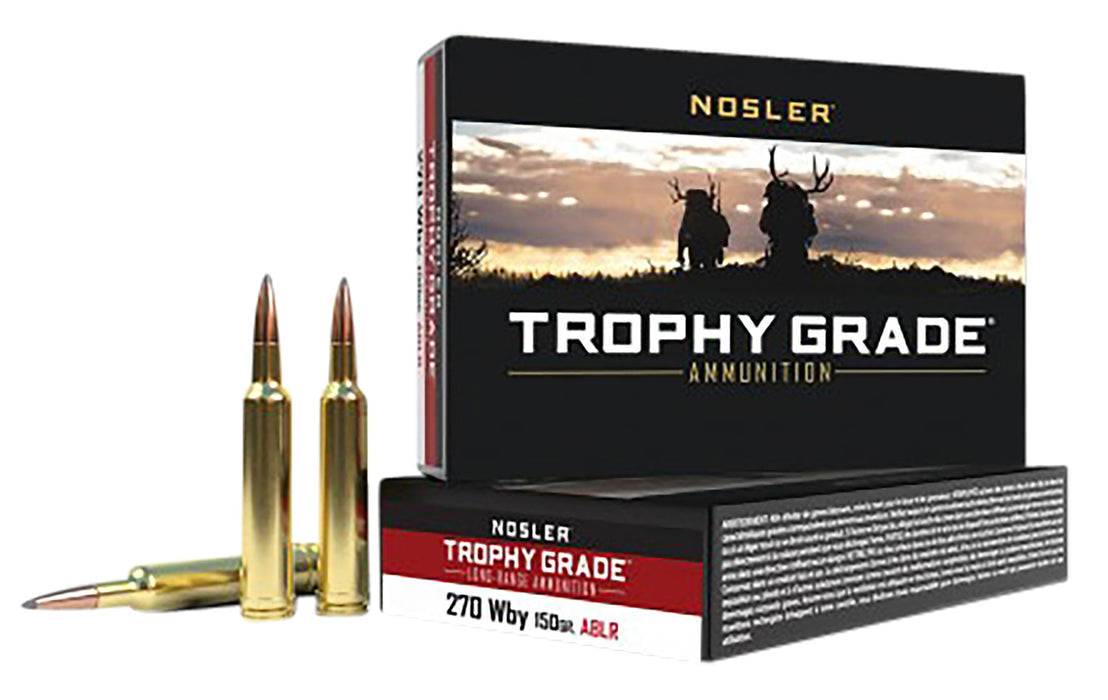 Nosler 60150 Trophy Grade Long-Range  270 Wthby Mag 150 gr 3080 fps Nosler Spitzer AccuBond-Long Range (SABLR) 20 Bx/10 Cs