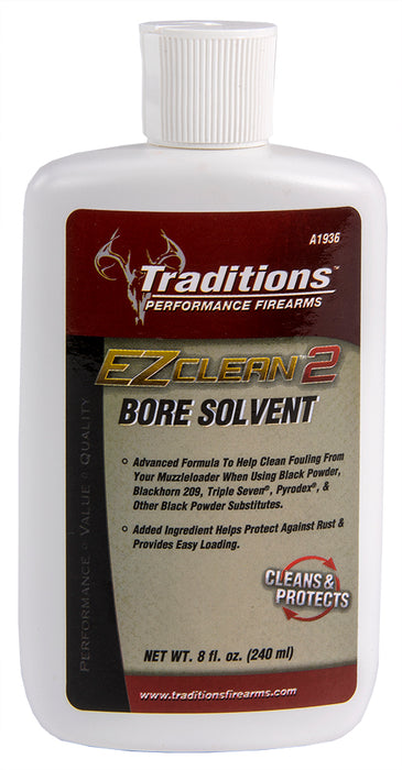 Traditions A1936 EZ Clean 2 Bore Solvent Against Fouling Rust 8 oz Squeeze Bottle