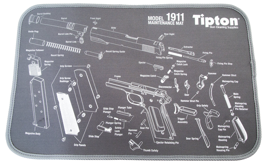 Tipton 558680 Maintenance Mat  Neoprene Top w/Rubber Back Black w/Gray Trim 1911 Parts Diagram 10"  L x 12" W