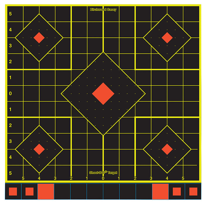 Birchwood Casey 34207 Shoot-N-C Reactive Target Self-Adhesive Paper Pistol/Rifle Multi Color 5-Diamond Includes Pasters 5 Pack