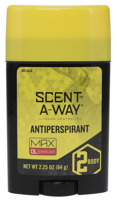 Scent-A-Way 07739 Max Antiperspirant Odor Eliminator Odorless Scent 2.25 oz Stick