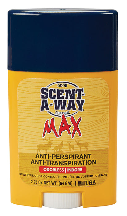 Scent-A-Way 07739 Max Antiperspirant Odor Eliminator Odorless Scent 2.25 oz Stick