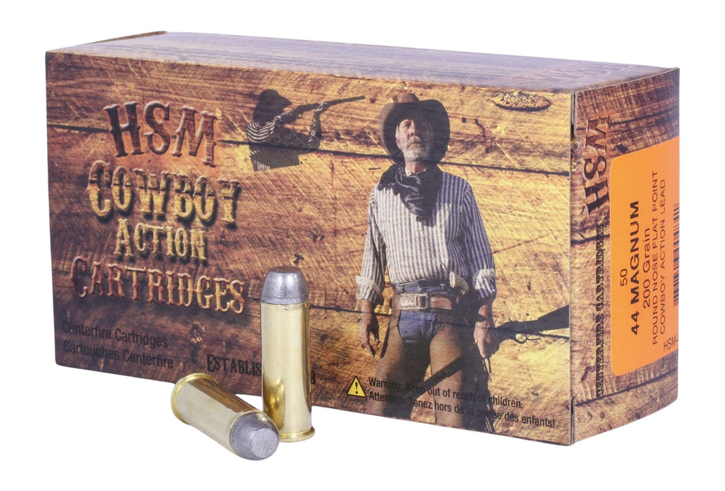 HSM 44M11N Cowboy Action  44 Rem Mag 200 gr Round Nose Flat Point 50 Per Box/ 10 Case