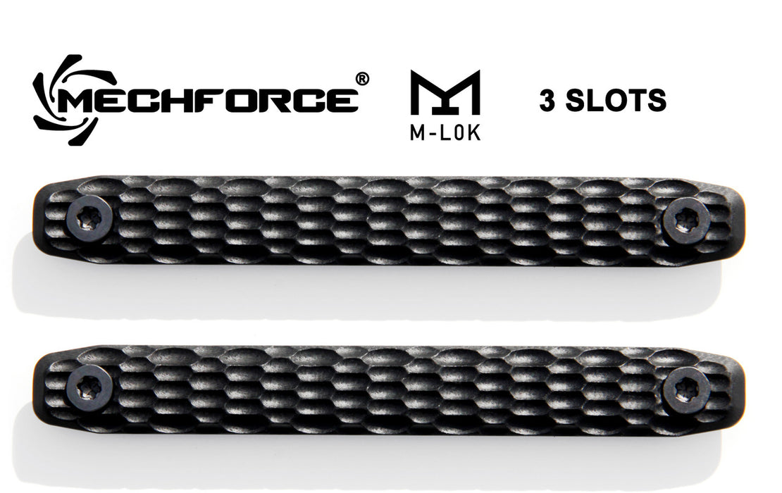 Mechforce G10 MLOK Rail Cover, 3 Slot, Matte Black (2 PACK)