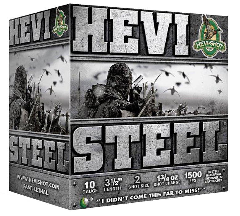 HEVI-Shot HS61002 Hevi-Steel  10 Gauge 3.50" 1 3/4 oz 1350 fps 2 Shot 25 Bx/10 Cs