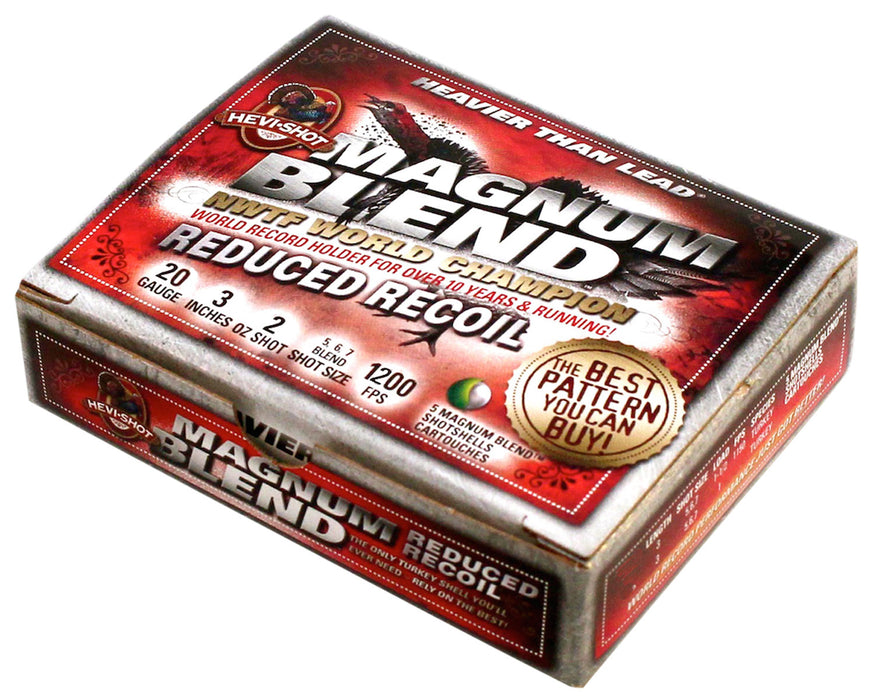 HEVI-Shot 2567 Magnum Blend Turkey 20 Gauge 3" 1 1/4 oz 1200 fps Tungsten 5, 6, 7 Shot 5 Bx/10 Cs